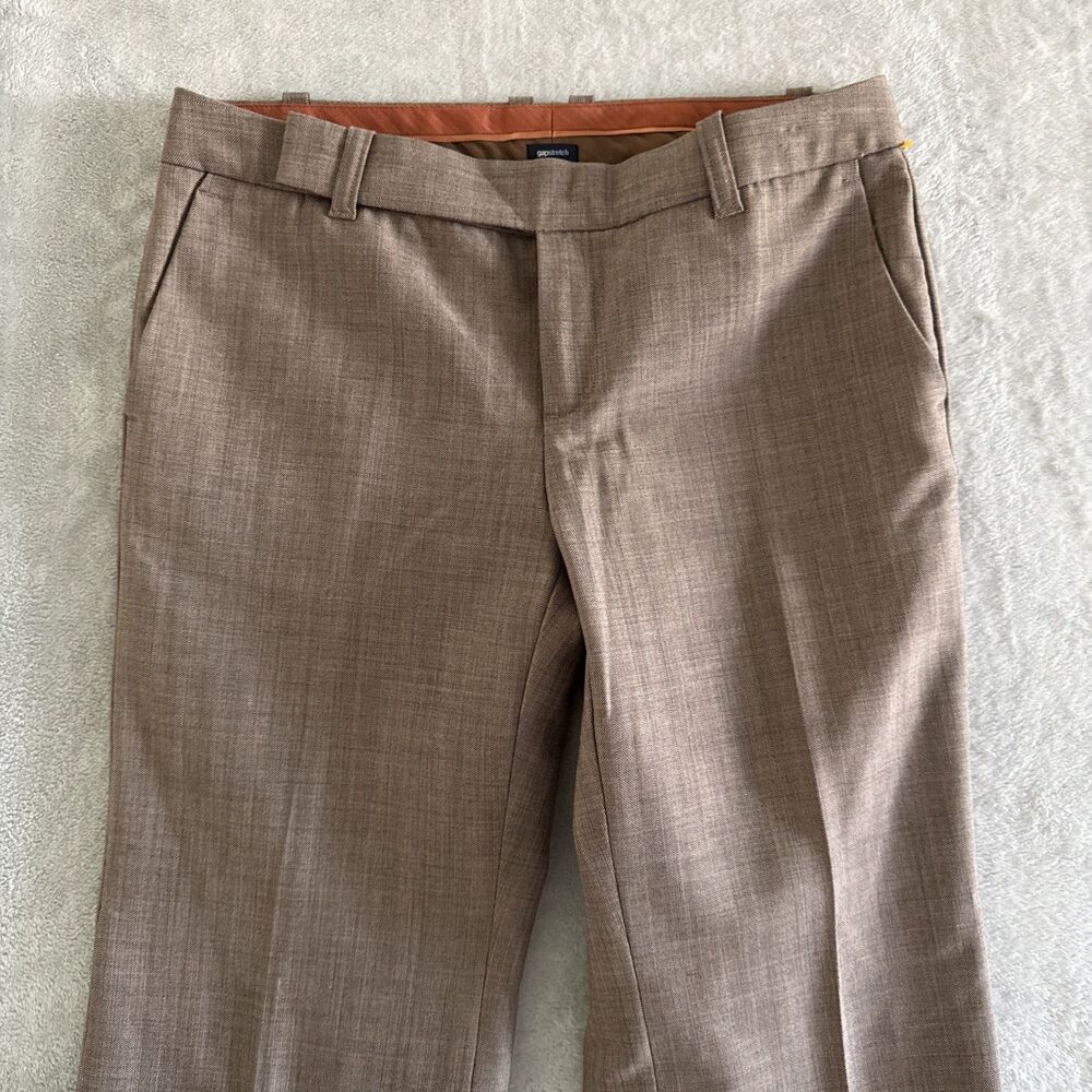 Y2K Gap Women’s Dress Pants Low Rise Plaid Office Size 6 Brown Straight Leg Chic - Picture 3 of 16